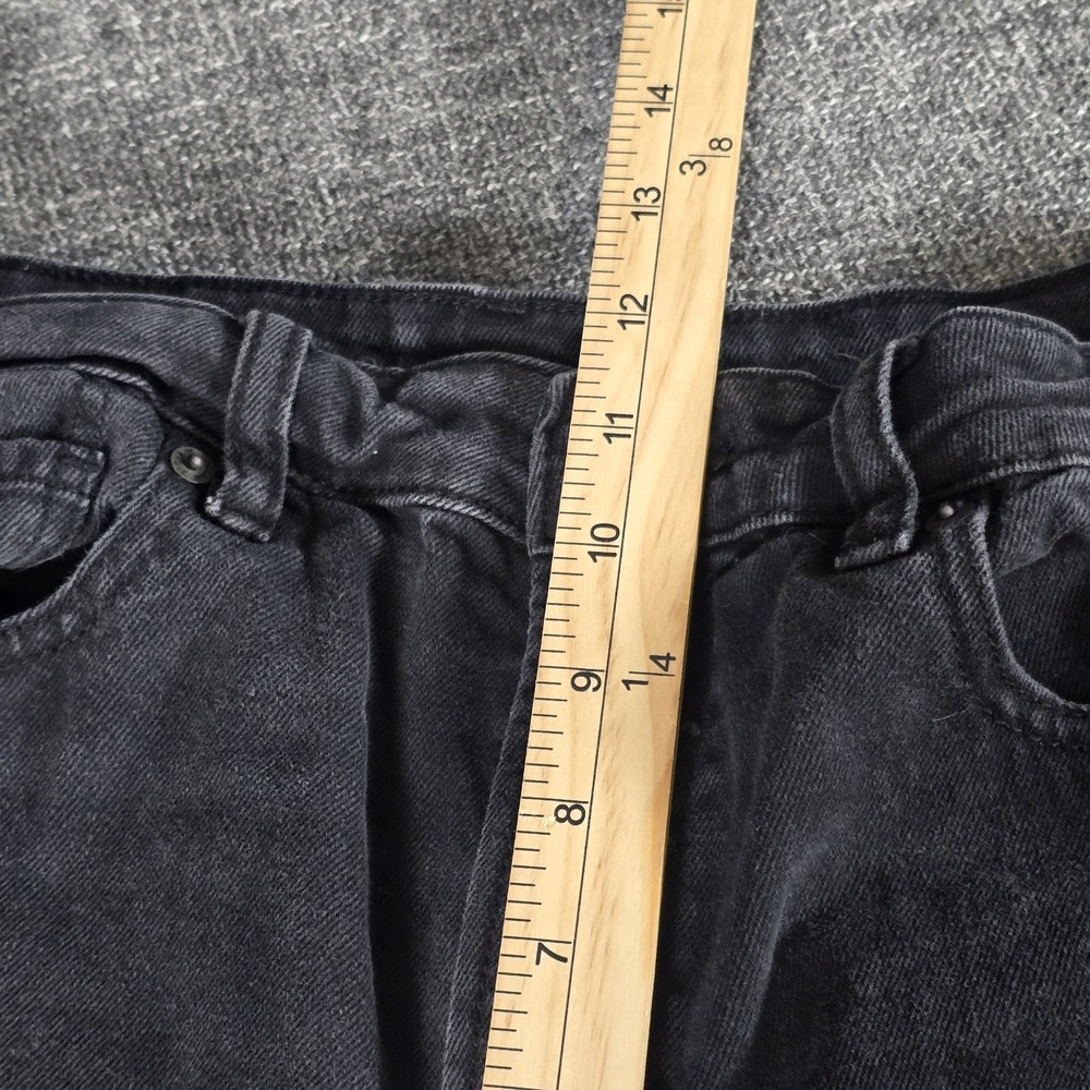 American Eagle High Rise Mom Jeans Black Distressed Denim Size 10 Short - Picture 10 of 11